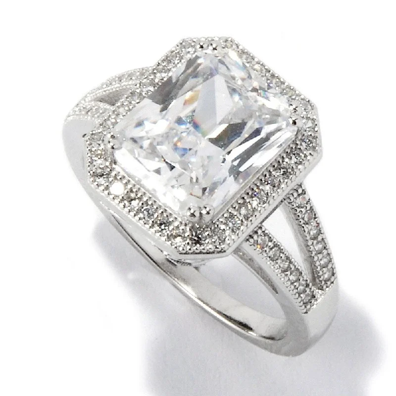 925 Sterling Silver White Zircon Ring