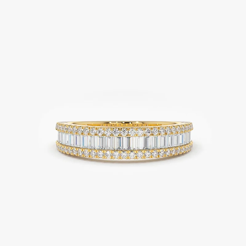 14K Baguette Diamond Anniversary Ring 0.75ctw