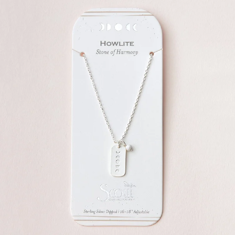 Stone Intention Charm Necklace - Howlite/Silver