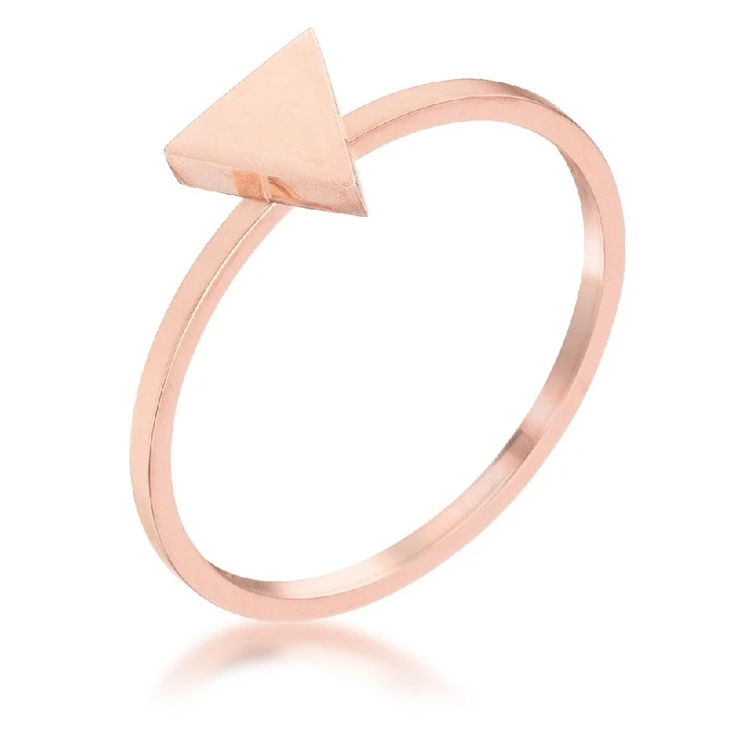 Stainless Steel Triangle Stackable Ring for Daily Wear