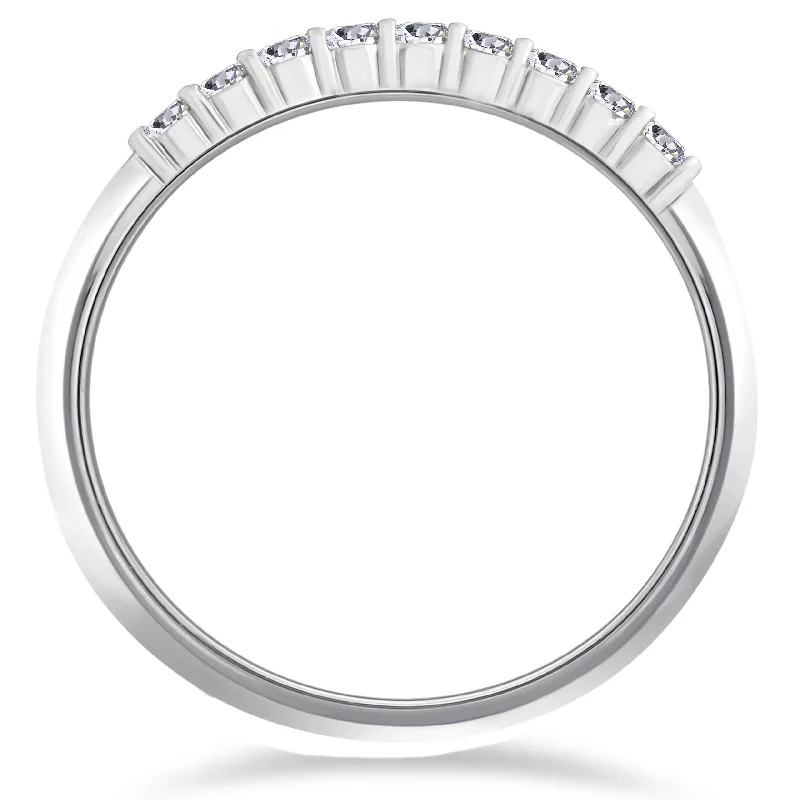 Platinum 1/4ct Stackable Round Diamond Wedding Ring