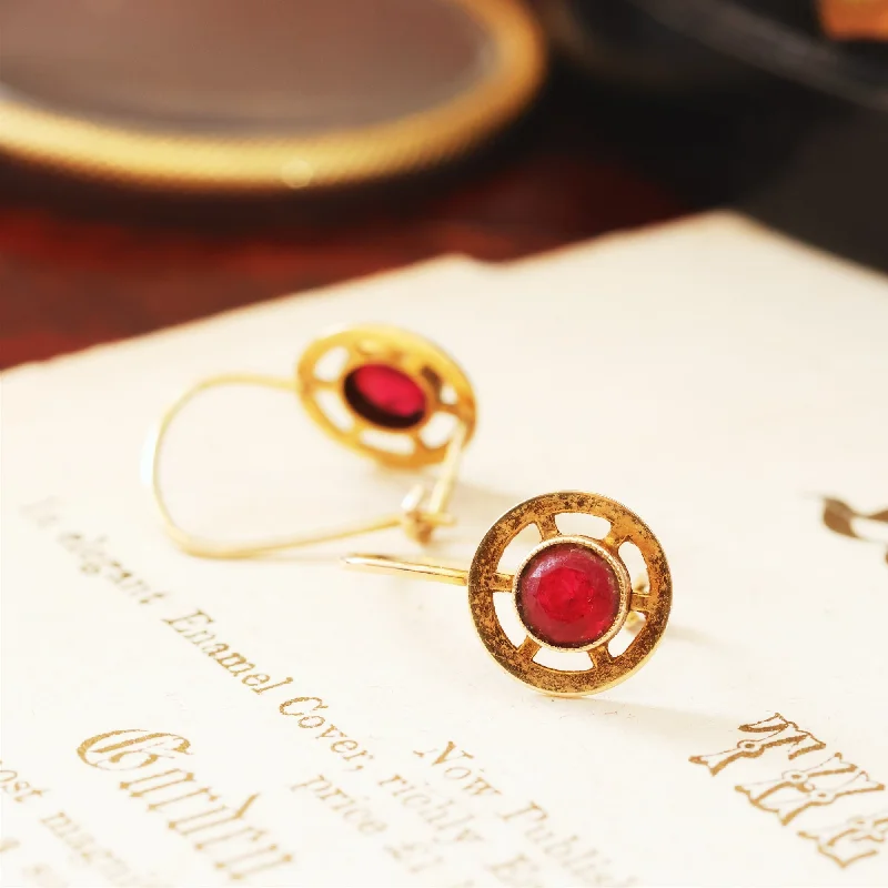 Vintage 18ct Gold Paste Earrings