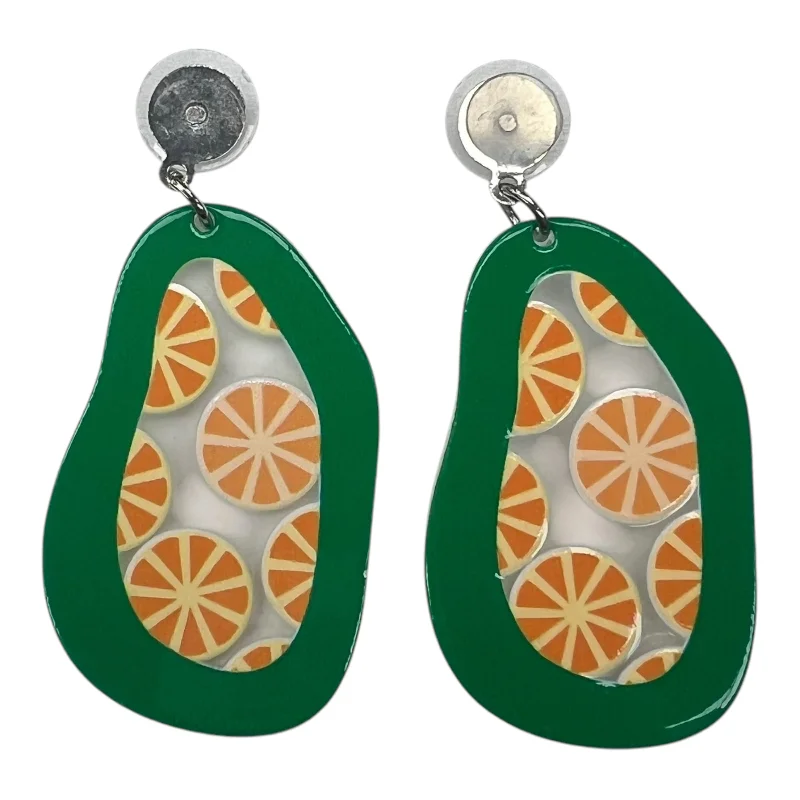 Earrings Dangle/Drop By Clothes Mentor In Green & Orange