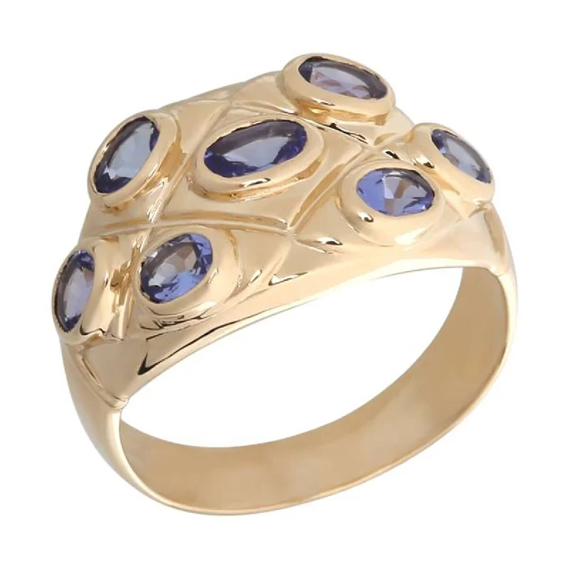 14K Gold Tanzanite Bezel Set Ring