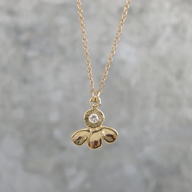 Carved Petal Diamond Necklace