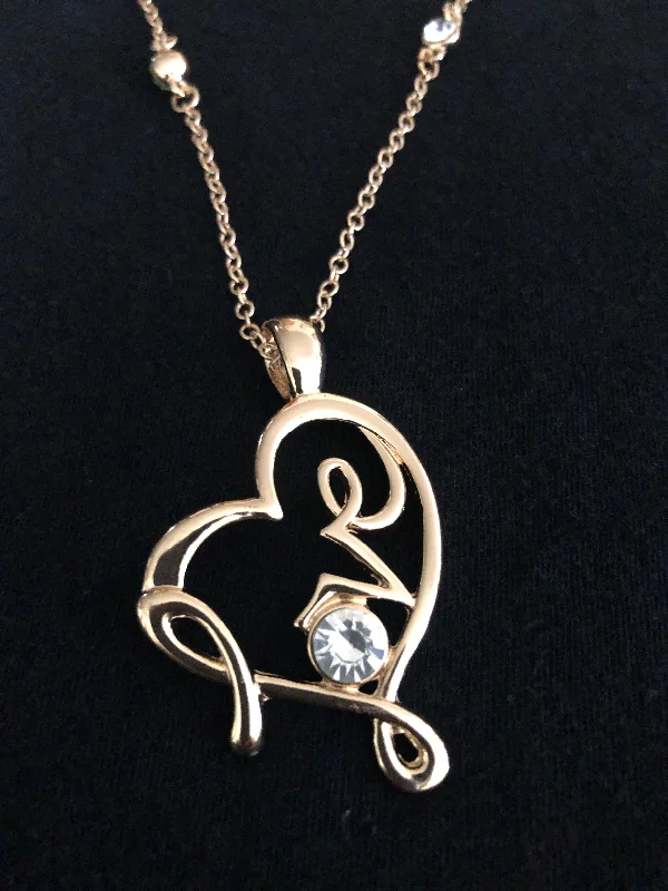 GOLD Heart LOVE Necklace