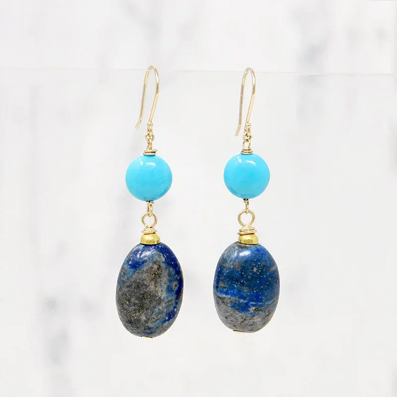 Moody Blues Turquoise & Sodalite Earrings by brunet