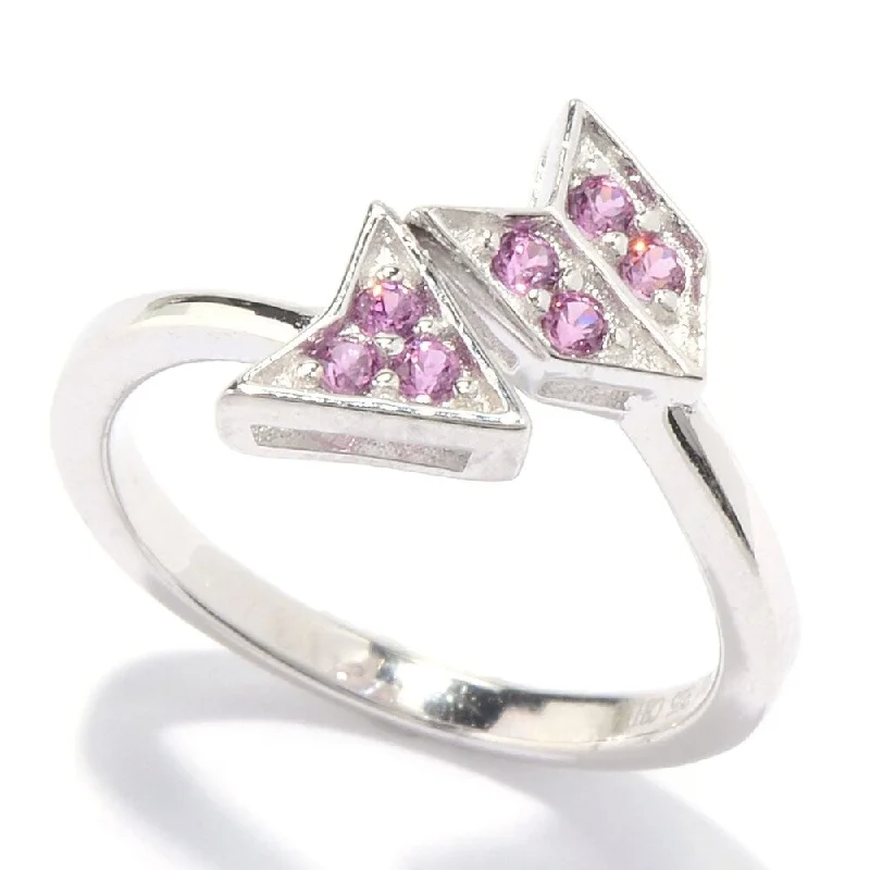 Sterling Silver Rhodolite Garnet Arrow Toe Ring