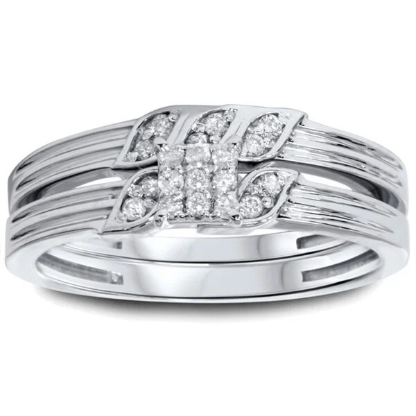 10k White Gold 1/4ct TDW Diamond 2-piece Ring Set