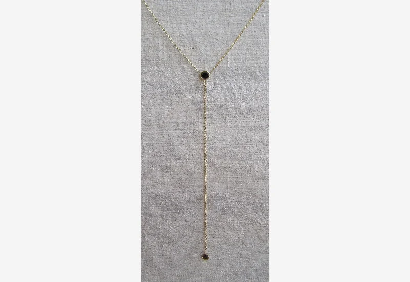 Double Black Diamond Drop Necklace