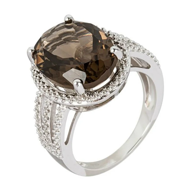 925 Sterling Silver Smoky Quartz Ring