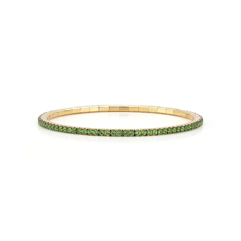 18K Yellow Gold Stretchy Tsavorite Bracelet