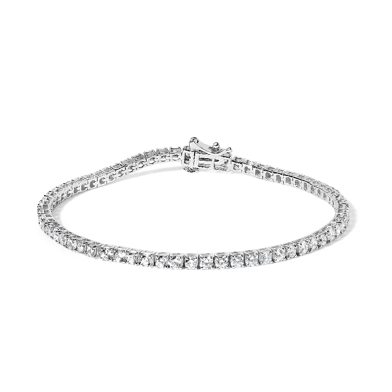 14K White Gold Classic Lab-Grown Diamond Tennis Bracelet