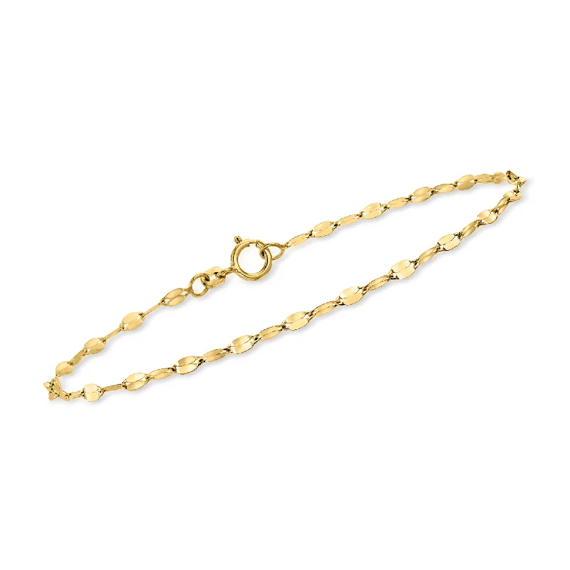 Ross-Simons Italian 2.25mm 14kt Yellow Gold Lumachina Chain Bracelet