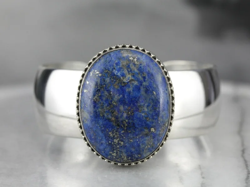 Sterling Silver Lapis Cuff Bracelet