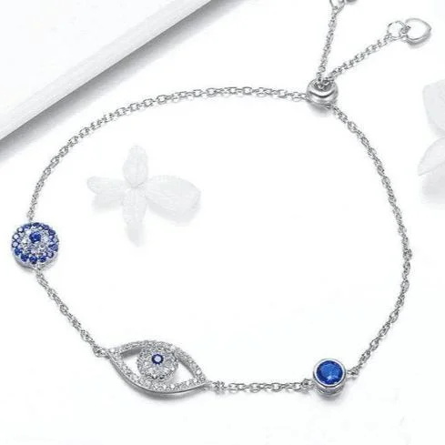 Guardian Eye Bolo Bracelet In Sterling Silver