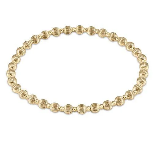 Enewton - Dignity grateful pattern 4mm bead bracelet - gold