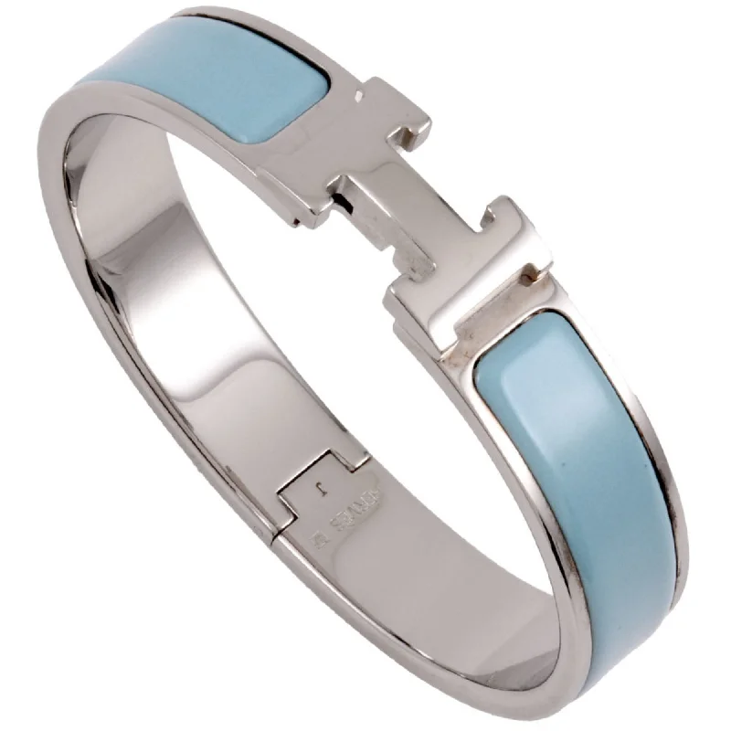 Hermes Clic blue  Enamel Metal Bangle (Pre-Owned)