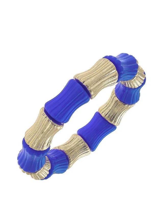 Women's Kai Bamboo Stretch Bracelet In Blue/gold