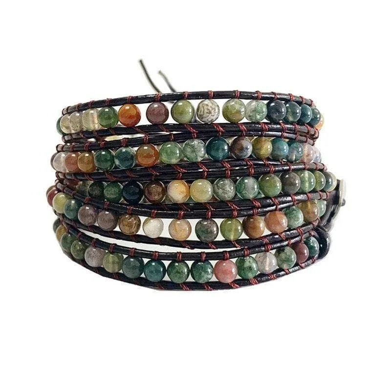 5 Layers Natural Agate Stones Bohemian Bracelet