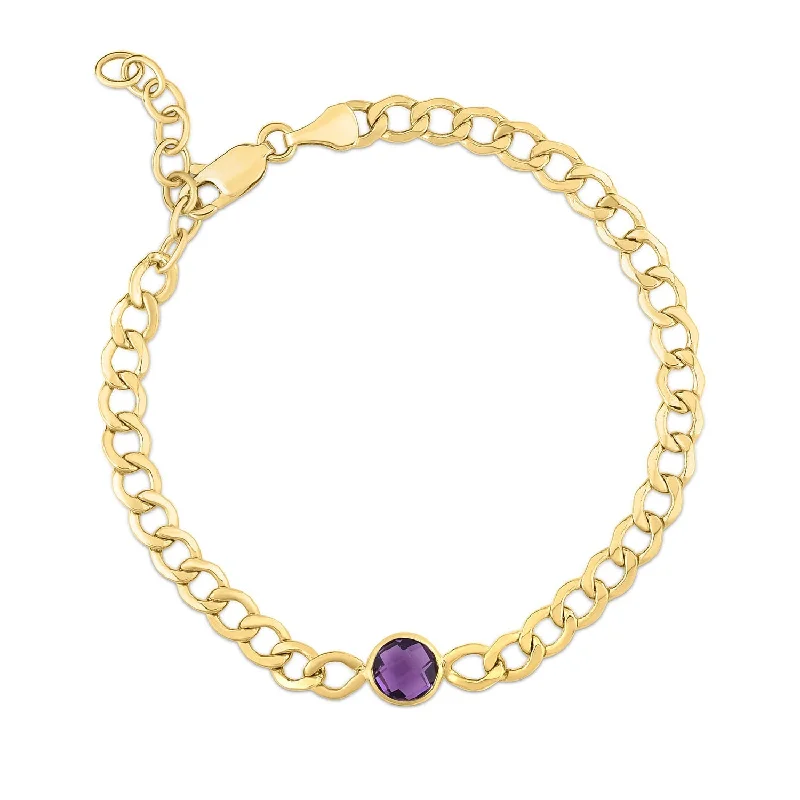 Amethyst Curb Bracelet