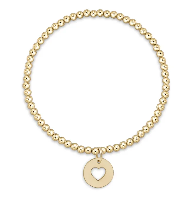 E Newton Classic Gold Bead Bracelet - Love Disc