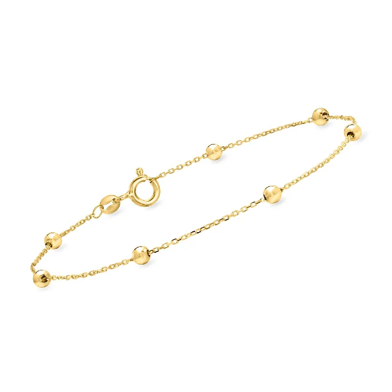 Canaria Italian 10kt Yellow Gold Bead Station Bracelet