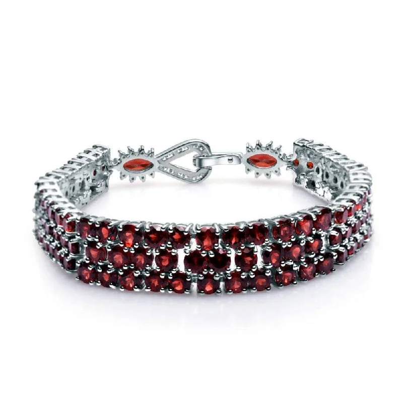 30.80 Ct Natural Red Garnet Gemstone Bracelet