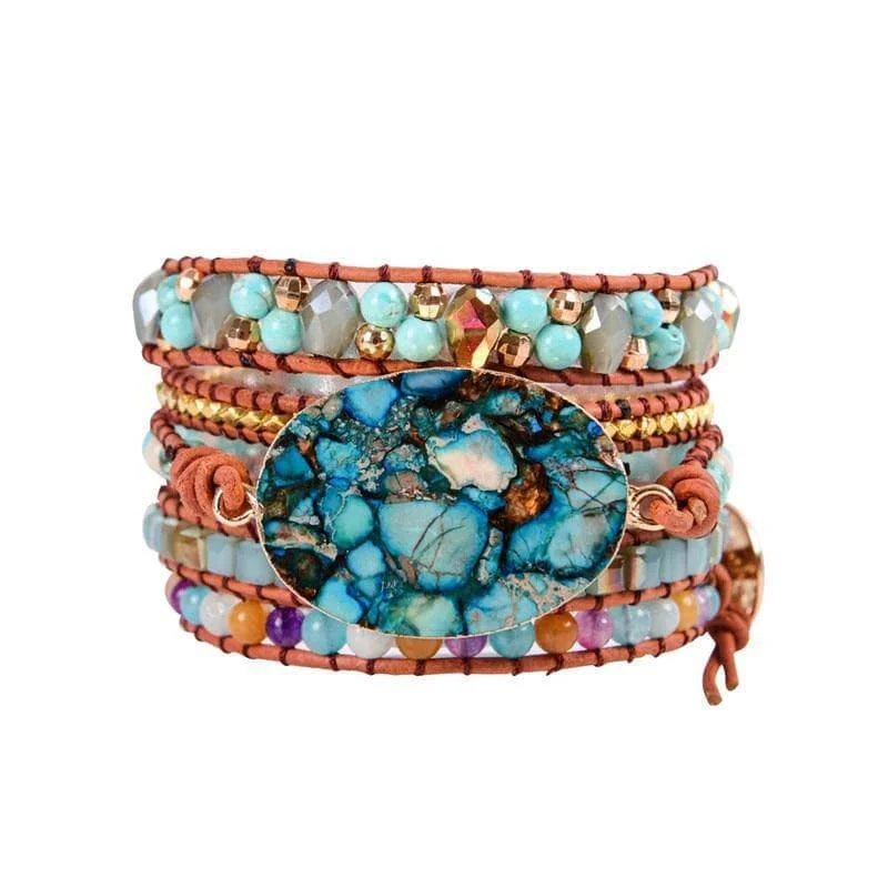 Turquoise & Mixed Natural Stone Bohemian Bracelet