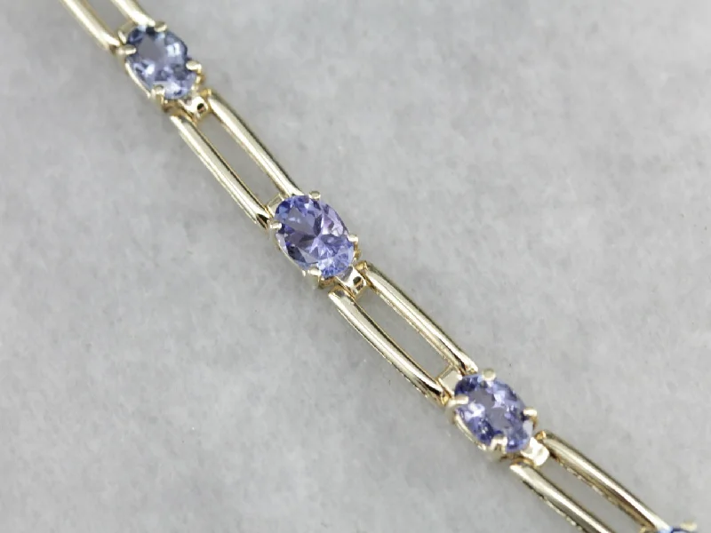 Pretty Tanzanite Link Bracelet