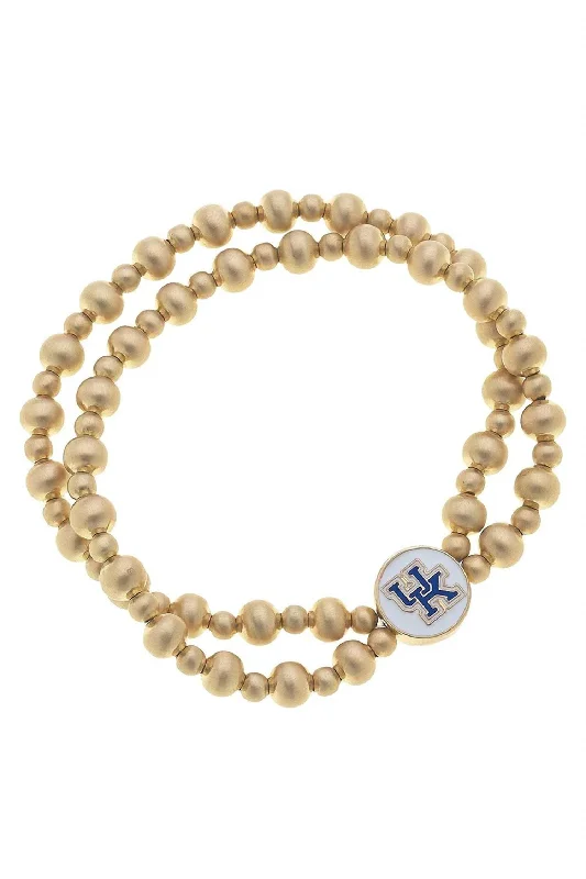 Women's Kentucky Wildcats Beaded Bracelet In Gold/blue