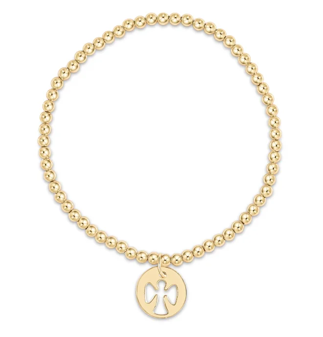 E Newton Classic Gold Bead Bracelet - Guardian Angel