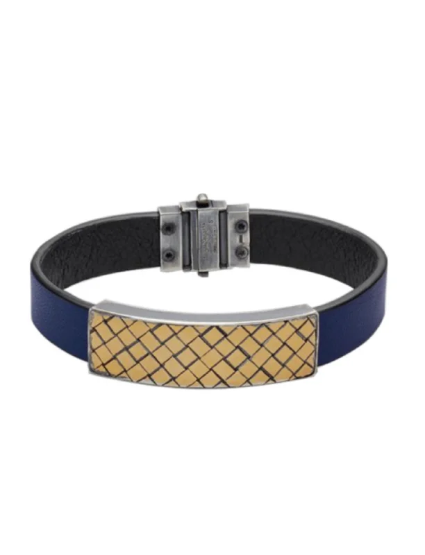 Bottega Veneta Starry Blue Leather Vintage Bracelet