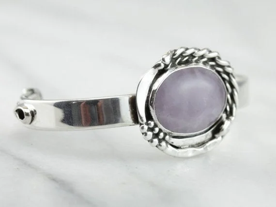 Until There's A Cure, Amethyst Breast Cancer Cuff Bracelet