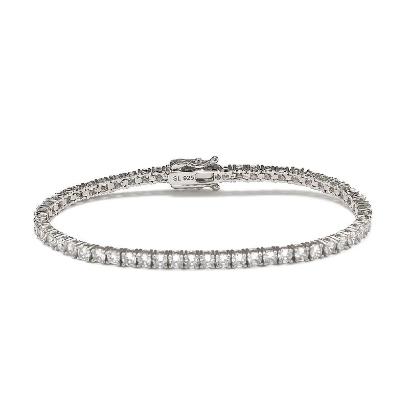 Suzy Levian Cubic Zirconia Sterling Silver 7 inch Tennis Bracelet