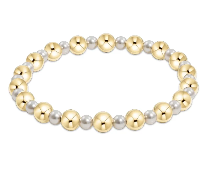 E Newton Pearl Grateful Pattern Bead Bracelet