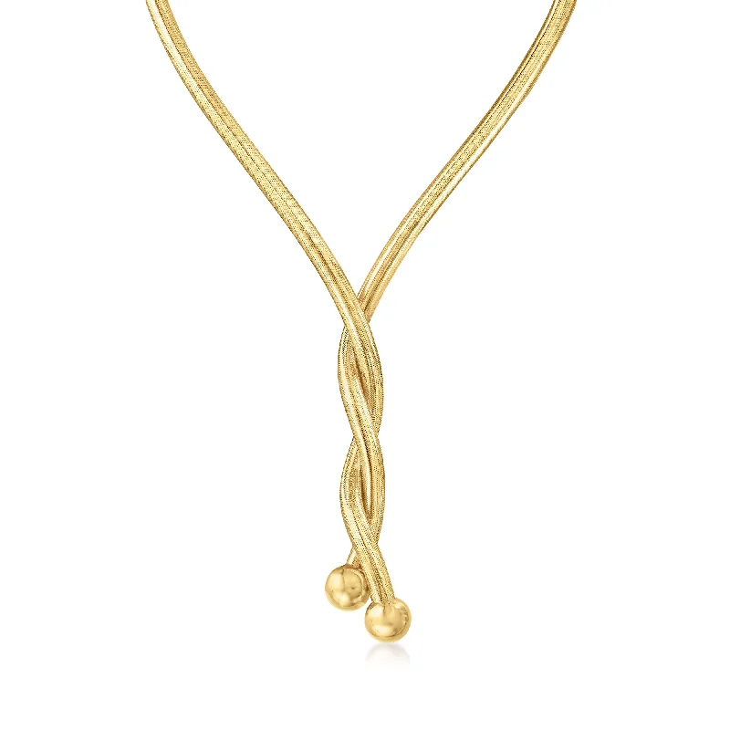 Ross-Simons Italian 18kt Yellow Gold Over Sterling Silver Flexible 4-In-1 Necklace/Bracelet