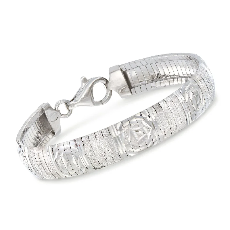 Ross-Simons Italian Sterling Silver Diamond-Cut Omega Bracelet