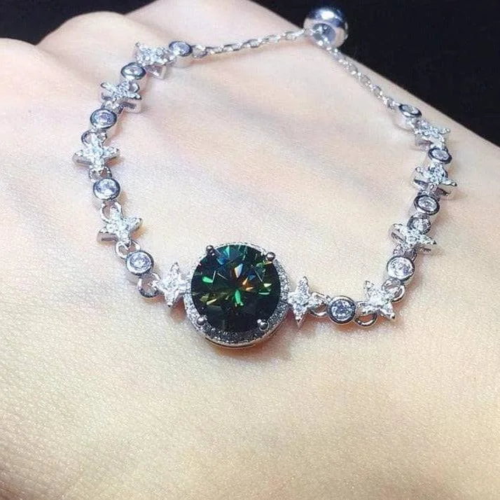 Green Diamond Bracelet Wedding Jewelry