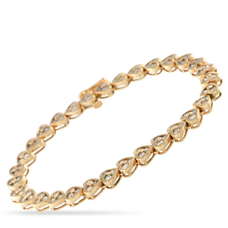 LB Exclusive 14K Yellow Gold 3.0ct Diamond Heart Bracelet MF19-013125