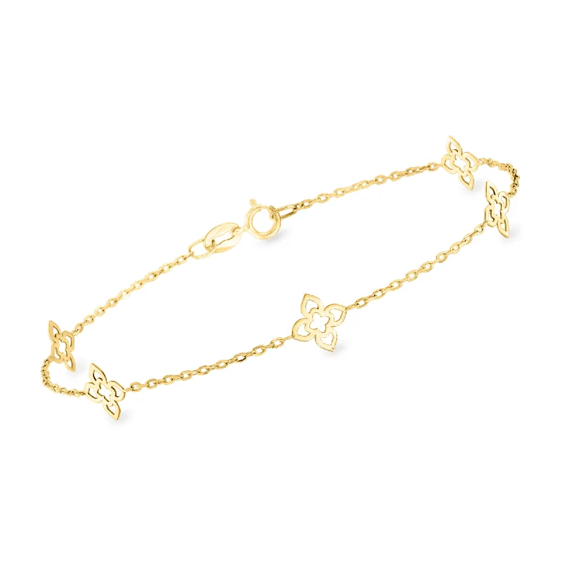 Canaria 10kt Yellow Gold Flower Station Bracelet