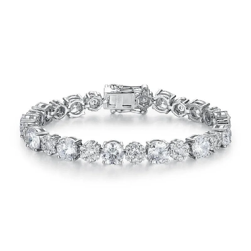 Solid 18k White Gold Diamond Tennis Bracelet