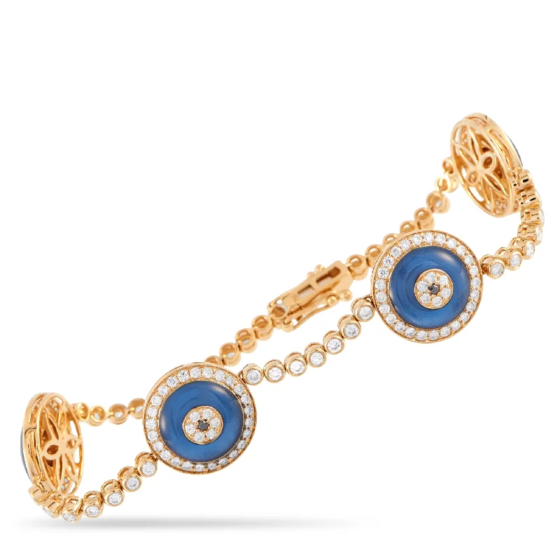 LB Exclusive 18K Yellow Gold 2.05ct Diamond Evil Eye Bracelet ALB-16403-Y