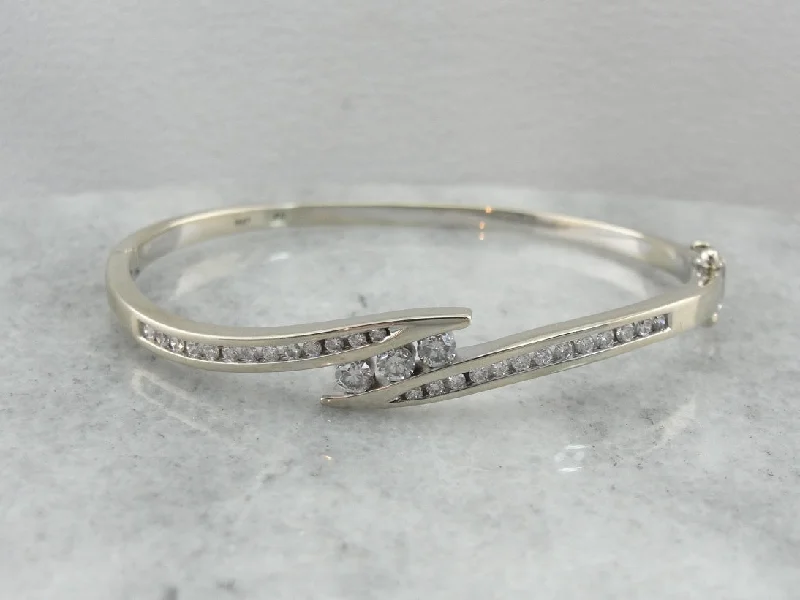 Timeless Diamond Bangle Bracelet in White Gold