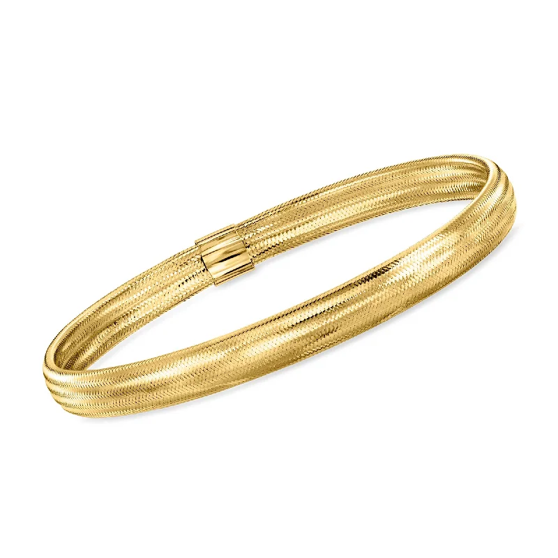 Canaria Italian 10kt Yellow Gold Mesh Stretch Bangle Bracelet