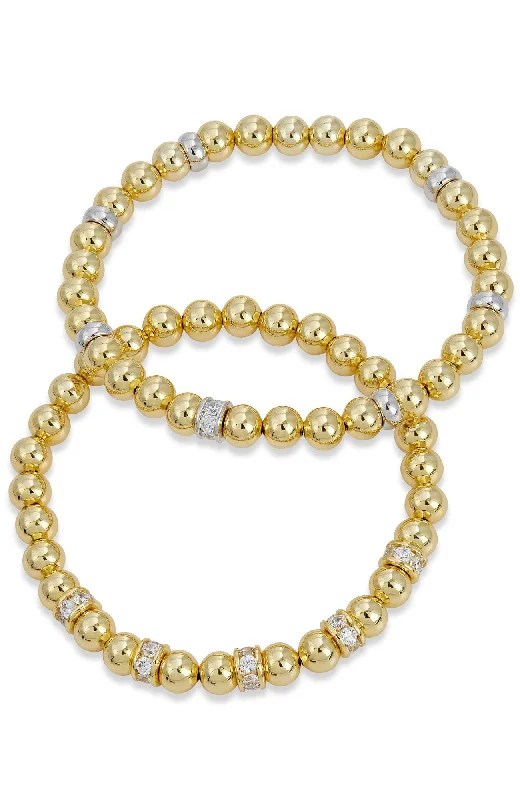 18K GOLD PLATED BEADS STRETCH BRACELET