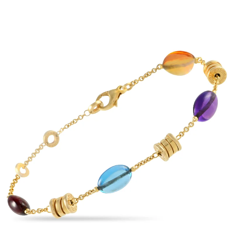 Bvlgari B.zero1 18K Yellow Gold Garnet, Topaz, Amethyst, and Citrine Bracelet  BV04-012725