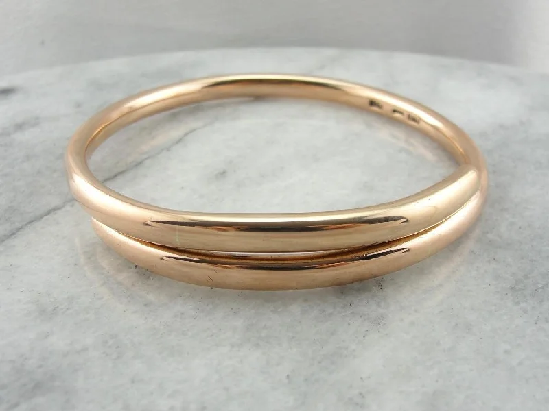 Rose Gold English Bangle Bracelet