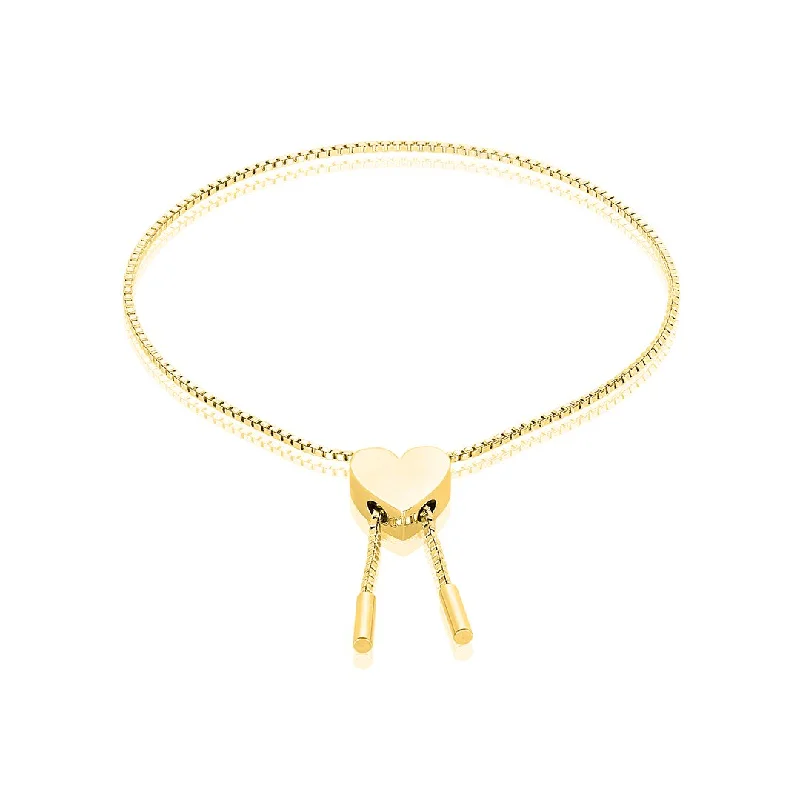 Adornia Heart Bolo Slider Bracelet Yellow gold