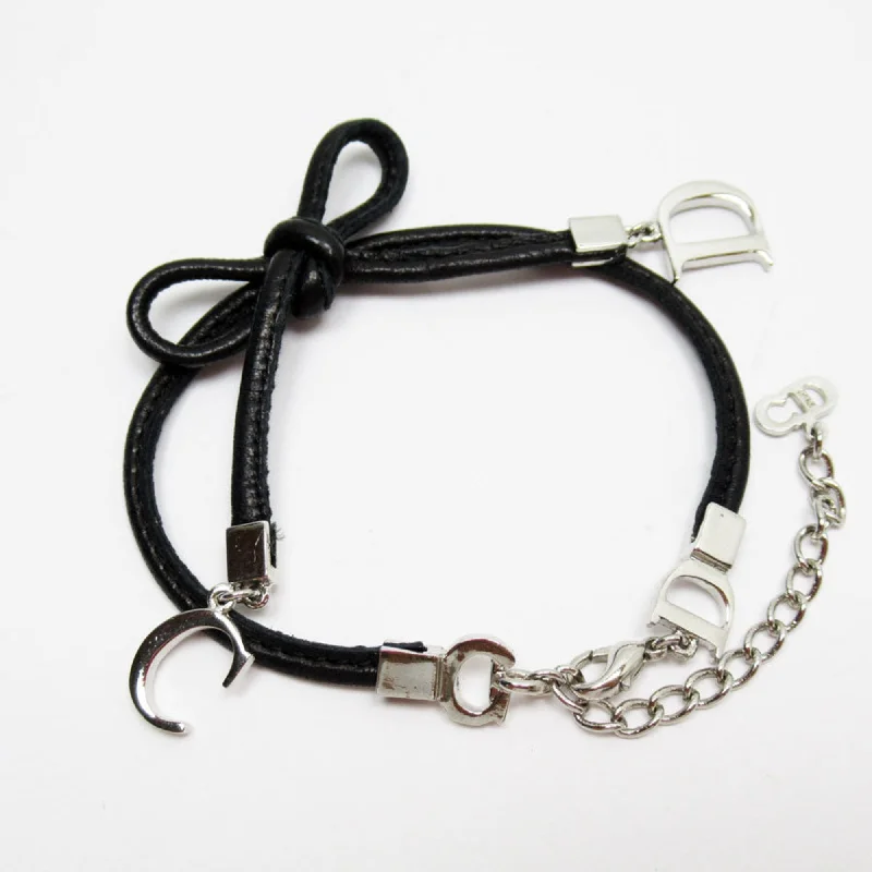 Christian Dior  Leather Metal Charm Bracelet (Pre-Owned)